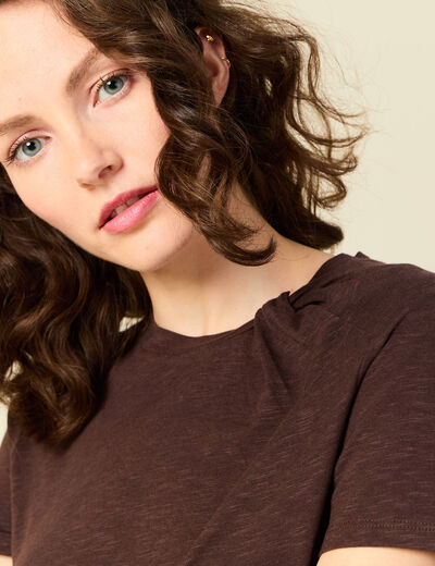 T-shirt éco-responsable marron femme