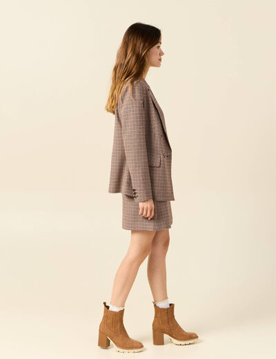 Veste blazer double boutonnage beige femme