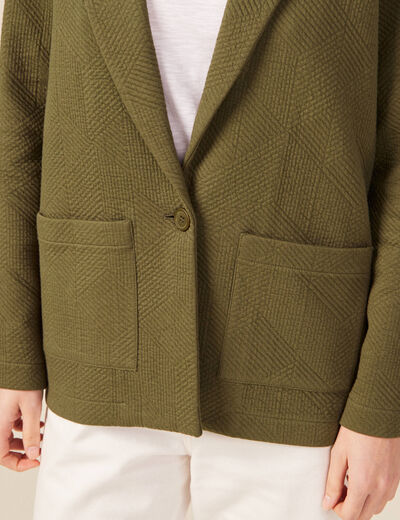 Gilet manches longues vert kaki femme