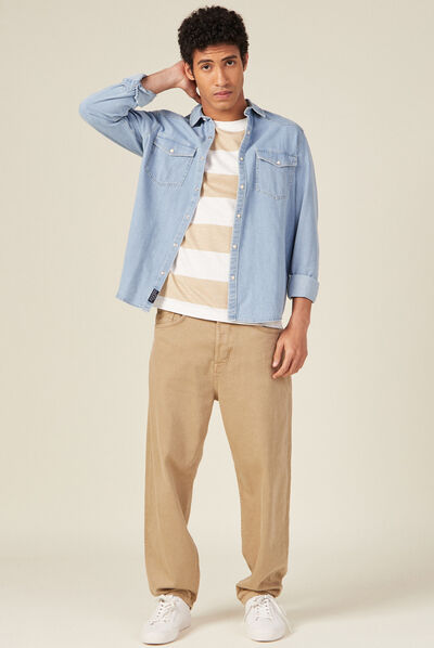 T-shirt manches courtes ecru homme