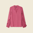 Blouse manches longues volants vieux rose femme