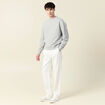 Sweat col rond manches longues en coton gris homme