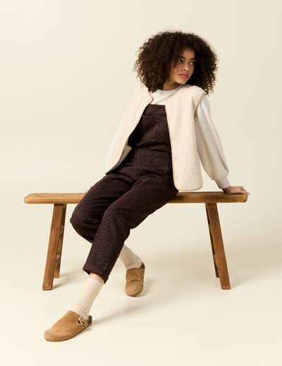 Salopette en jeans marron cognac femme