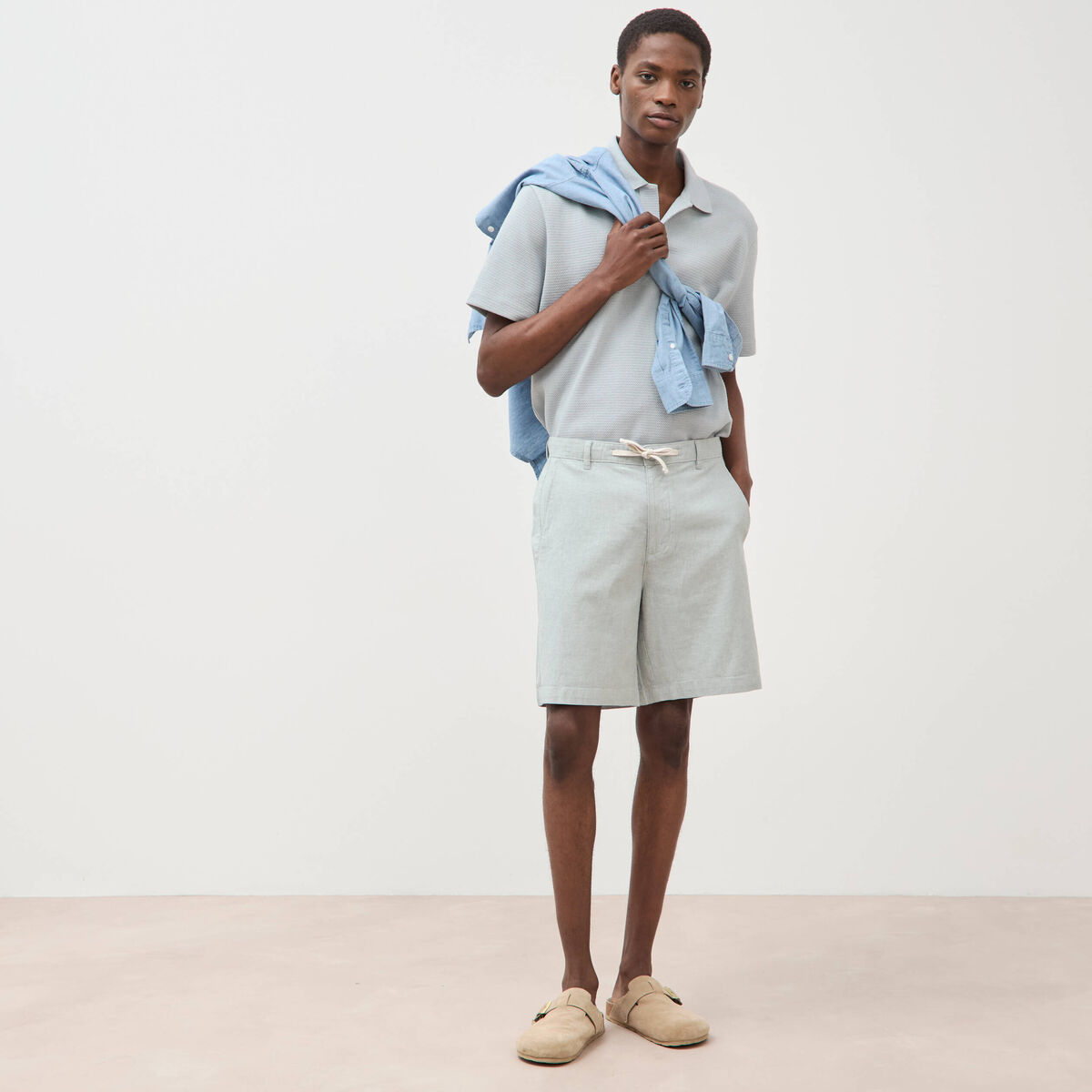 Bermuda vert clair homme