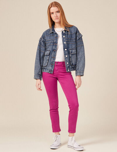 Pantalon slim 7/8ème violet clair femme