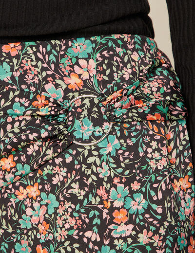 Jupe drapée courte noir femme