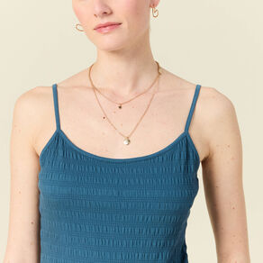 debardeur bretelles fines bleu gris femme Débardeur bretelles fines bleu gris femme