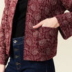 Gilet matelassé col rond rouge foncé femme