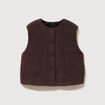 Gilet sans manches r&eacute;versible marron chocolat femme