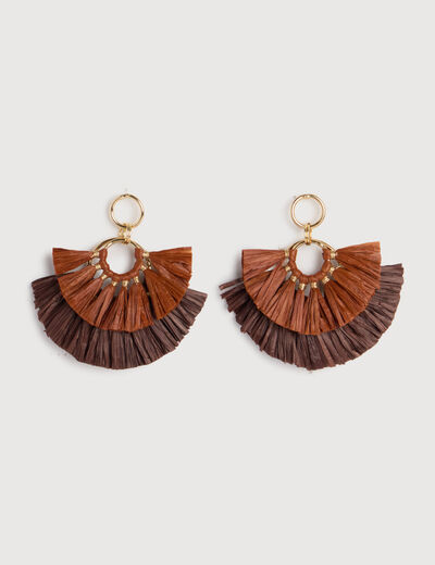 Boucles d'oreilles orange fonc&eacute; femme