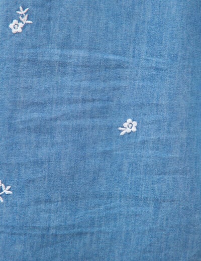 Top en jeans sans manches col rond bleu clair femme