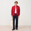 Surchemise droite en coton rouge fonc&eacute; homme