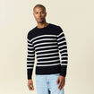 Pull manches longues fabriqu&eacute; en France bleu marine homme