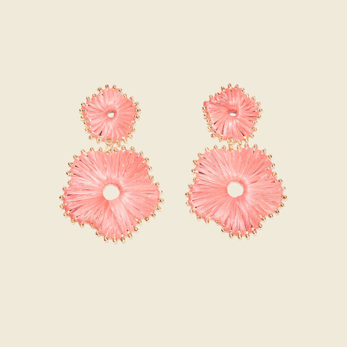 Boucles d'oreilles pendantes vieux rose femme