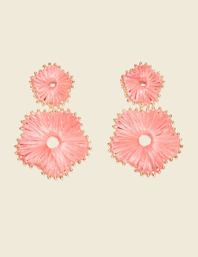Boucles d'oreilles pendantes vieux rose femme