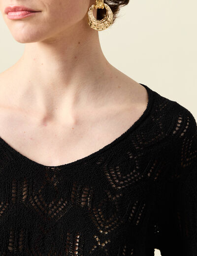 Pull éco-responsable noir femme