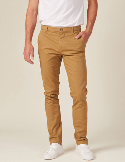 Pantalon slim Instinct chino camel homme
