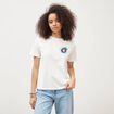 T-shirt droit col rond manches courtes ecru femme