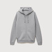 Sweat ample &agrave; capuche manches longues gris clair homme