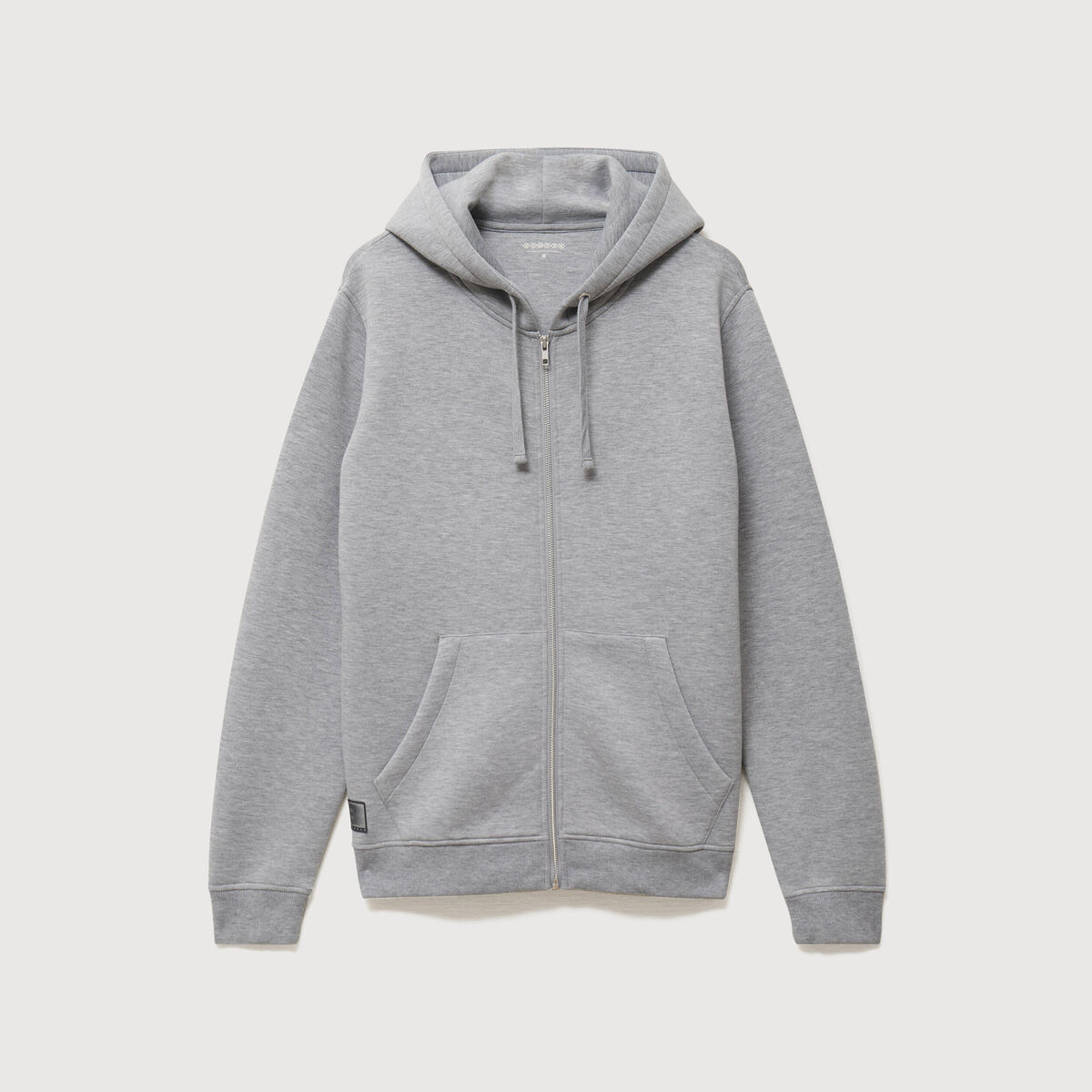 Sweat ample &agrave; capuche manches longues gris clair homme