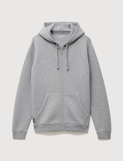 Sweat ample &agrave; capuche manches longues gris clair homme