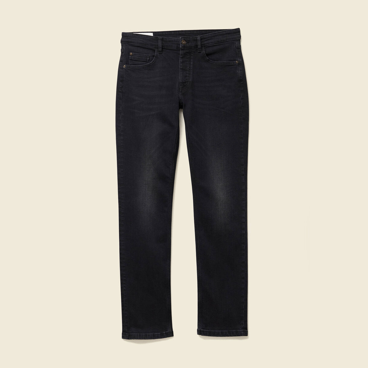 Jeans straight 5 poches denim noir homme