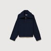 Pull droit manches longues bleu marine femme