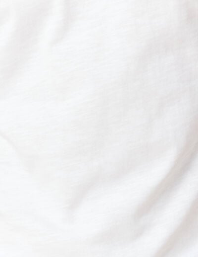 T-shirt ajust&eacute; col rond manches courtes blanc homme