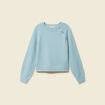 Pull manches longues col rond gris femme