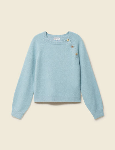 Pull manches longues col rond gris femme
