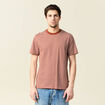 T-shirt manches courtes marron cognac homme