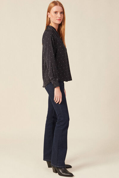 Blouse manches longues noir femme