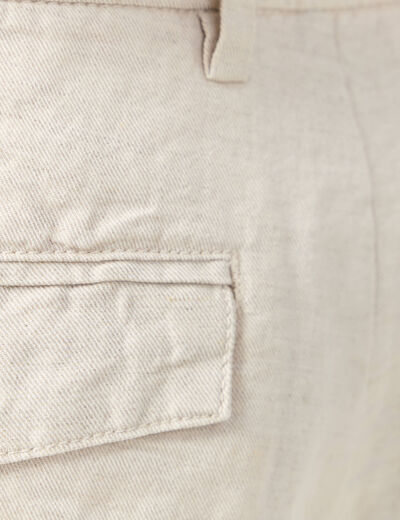 Bermuda droite à coulisse beige homme