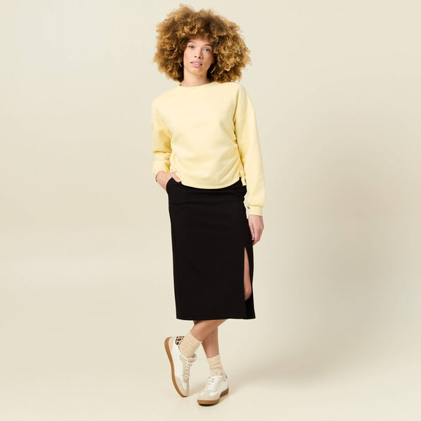 sweat manches longues jaune clair femme Sweat manches longues jaune clair femme