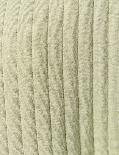 Cardigan droit court col rond brod&eacute; vert kaki femme