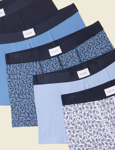 Lot 5 boxers bleu clair homme