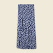 Jupe longue droite fluide bleu marine femme