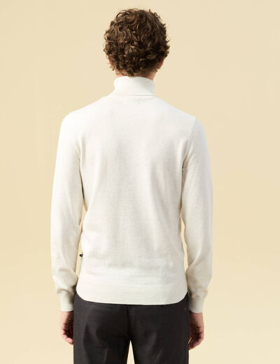 Pull droit court manches longues ecru homme