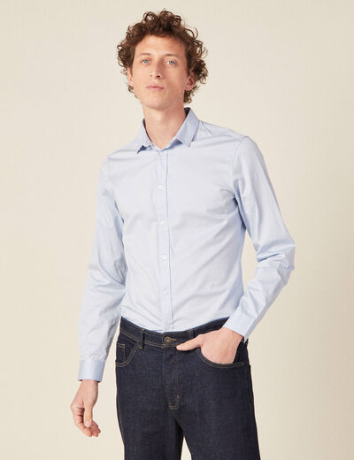 Chemise manches longues bleu clair homme
