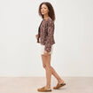 Gilet matelass&eacute; col rond marron femme