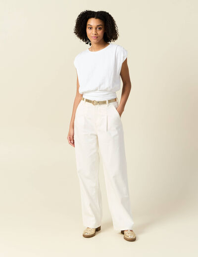 T-shirt manches courtes blanc femme