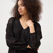 Robe dentelle manches longues doubl&eacute;e noir femme