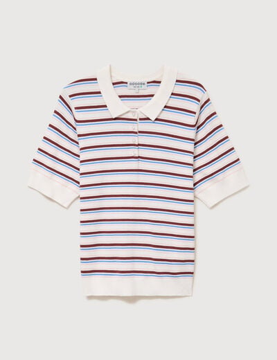 Polo manches courtes ecru femme