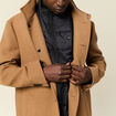 Manteau ajusté boutonné marron homme