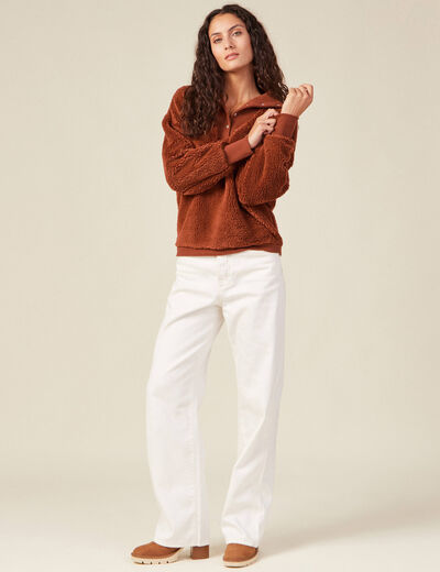 Sweat éco-responsable rouge foncé femme
