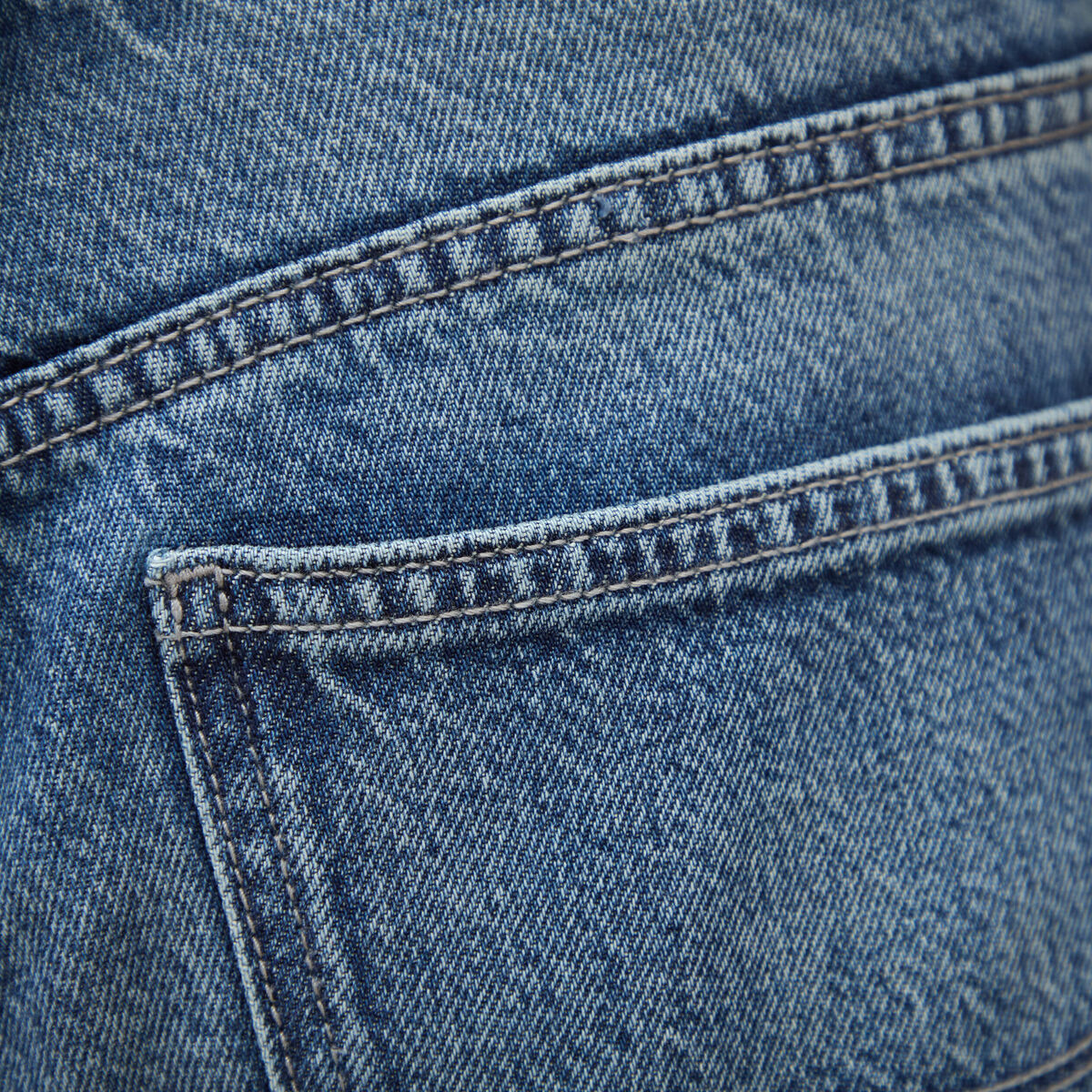 Jeans straight taille standard bleu gris femme