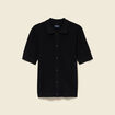 Chemise manches courtes col polo noir homme