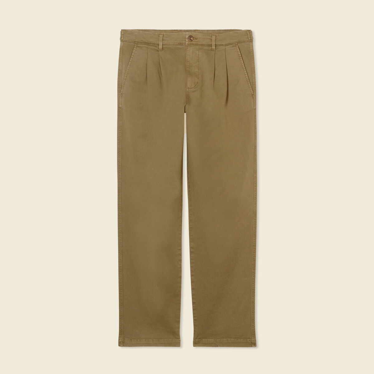 Pantalon chino large vert kaki homme