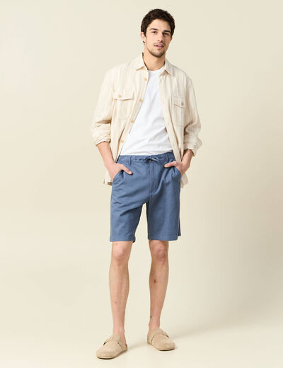 Bermuda droit bleu foncé homme