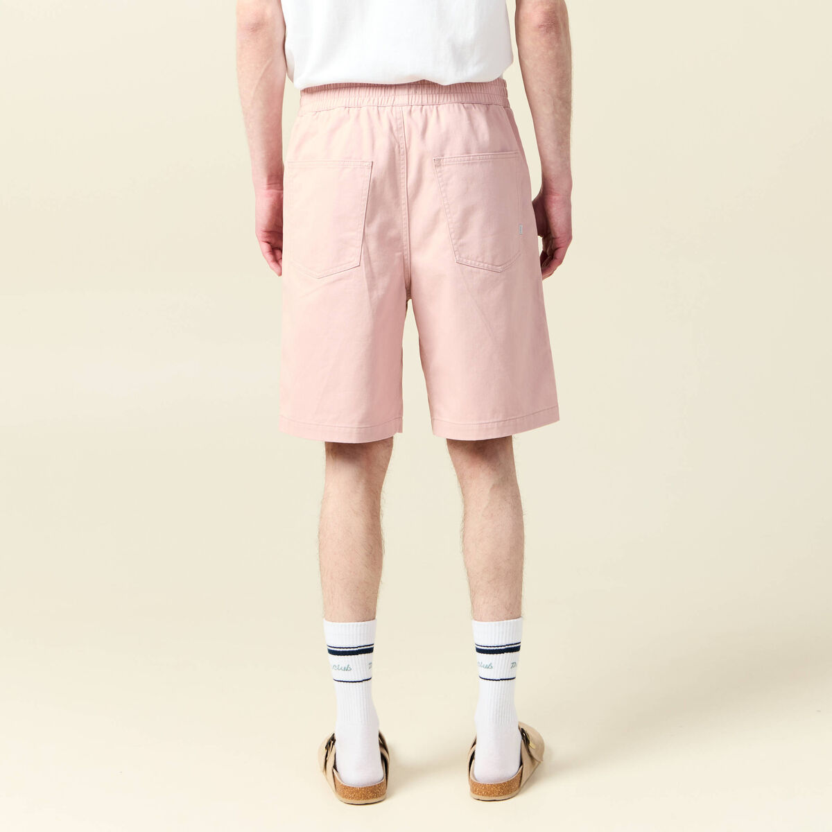 Bermuda droit rose pastel homme